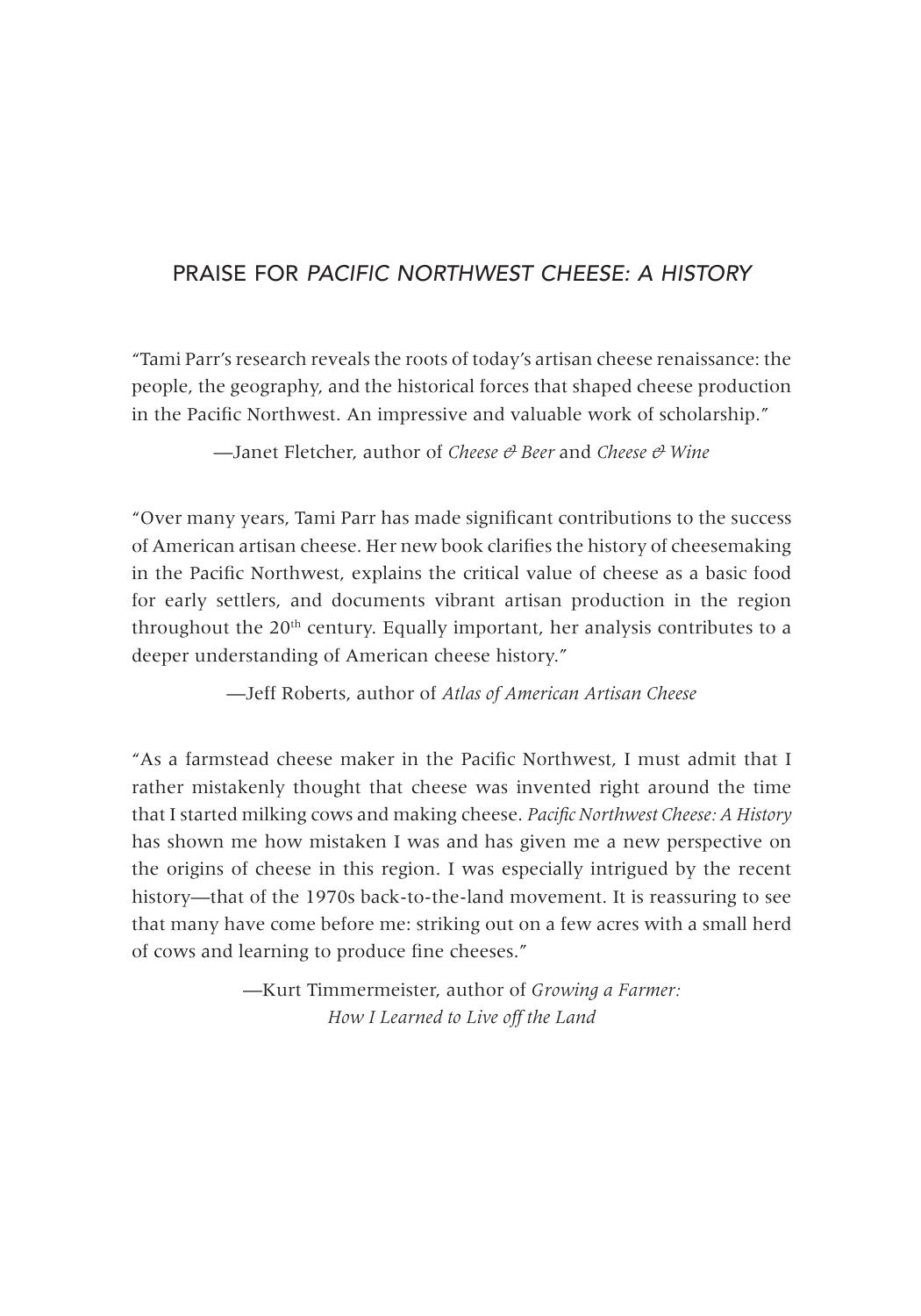 Pacific Northwest Cheese: A History by Tami Parr