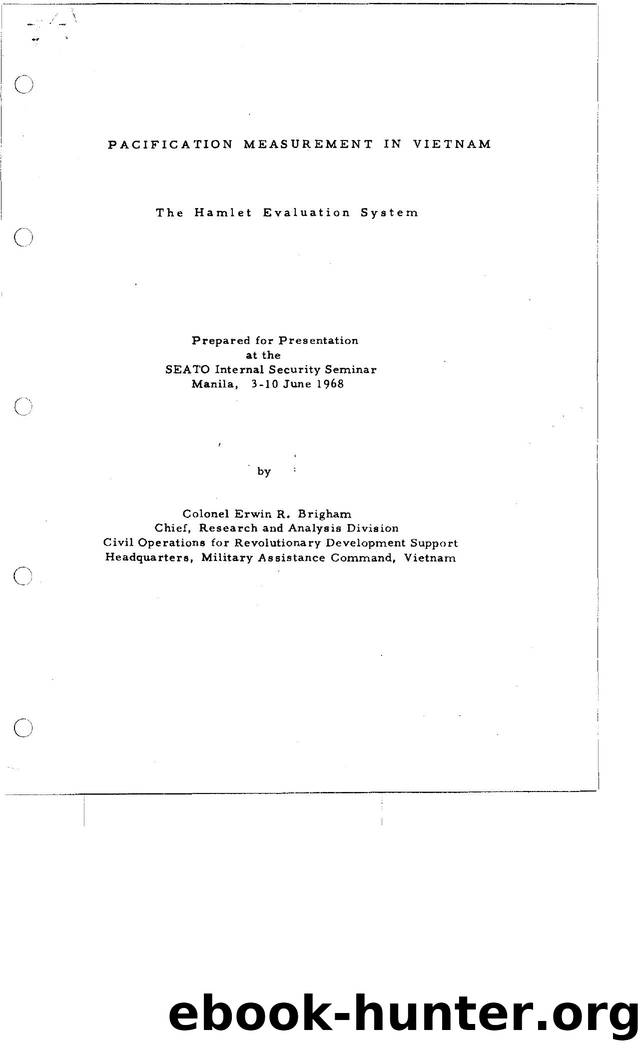 Pacification Measurement in Vietnam by Unknown