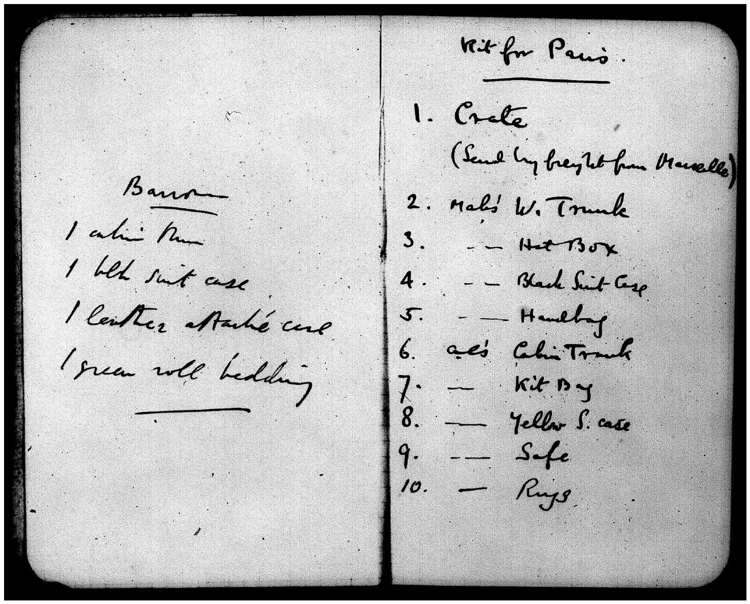 Packing List by Unknown
