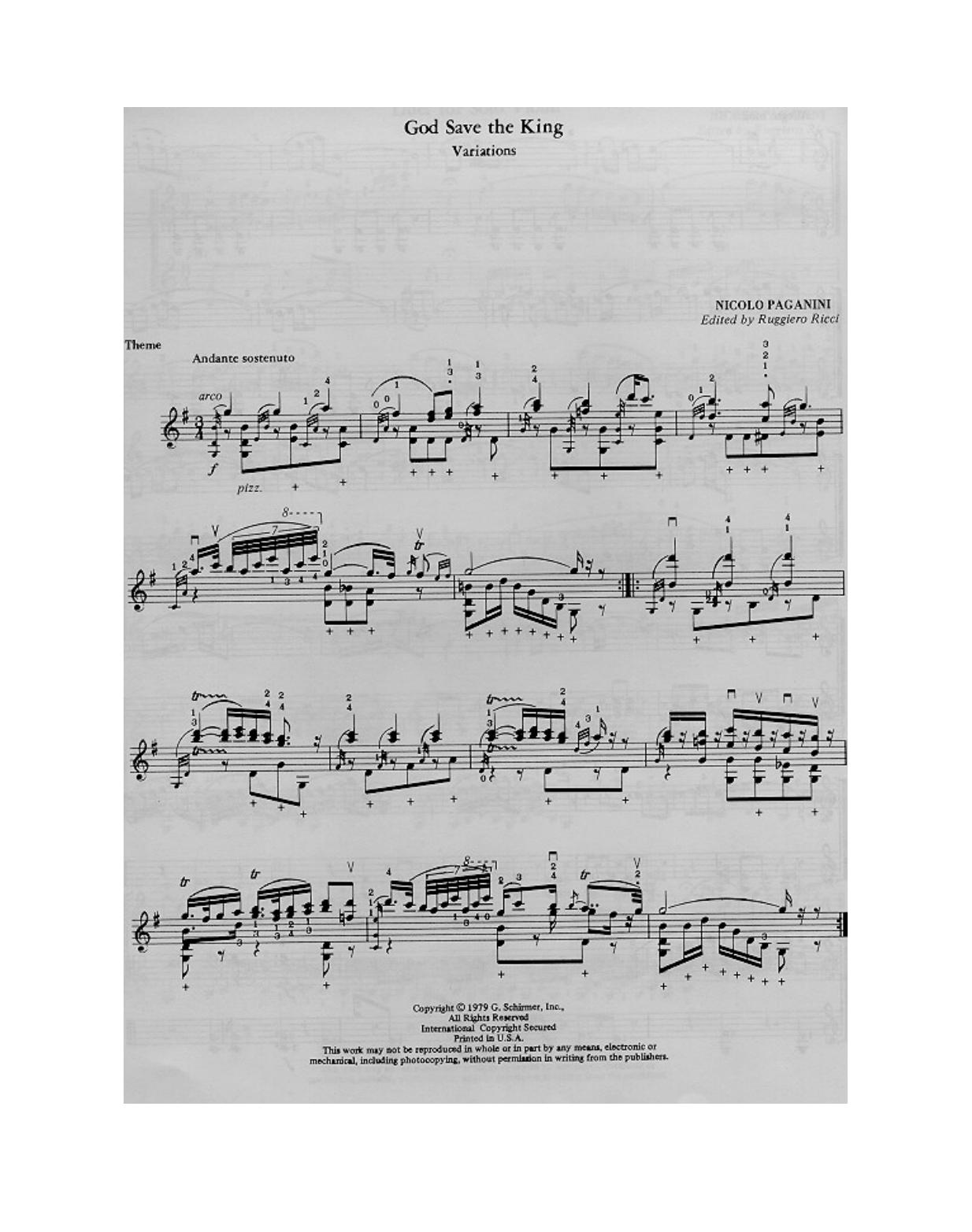 Paganini by Variations God save the King