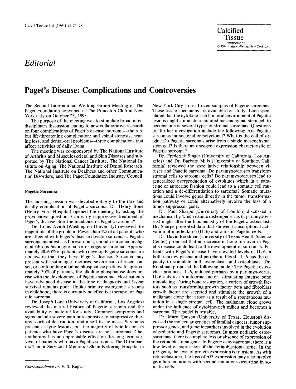 Paget's disease: Complications and controversies by Unknown