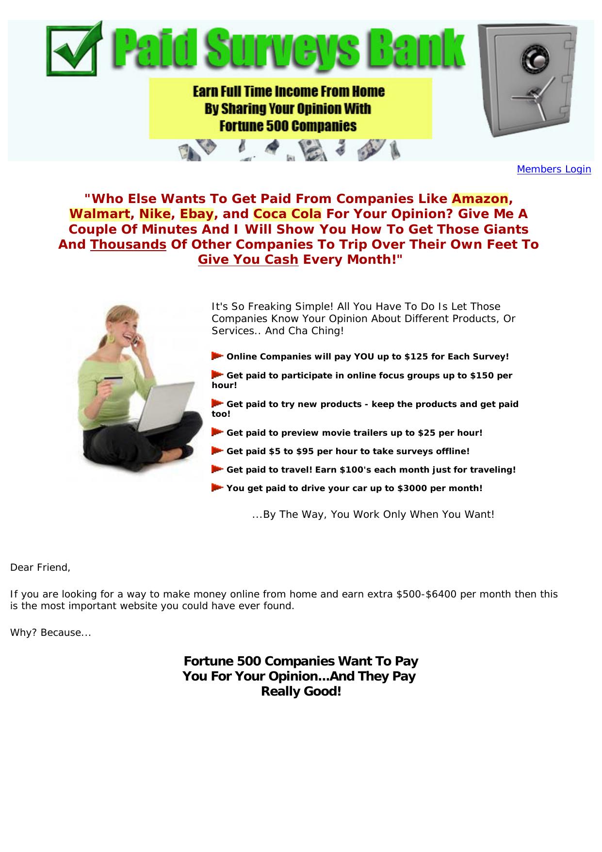 Paid Surveys Bank - The Most Profitable Survey Site For Affiliates. by Best of Kuszter's Collection