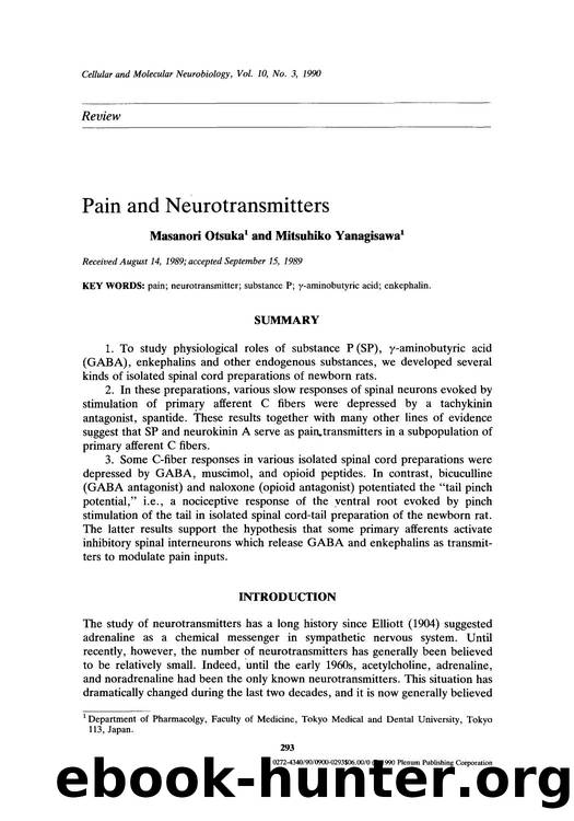 Pain and neurotransmitters by Unknown
