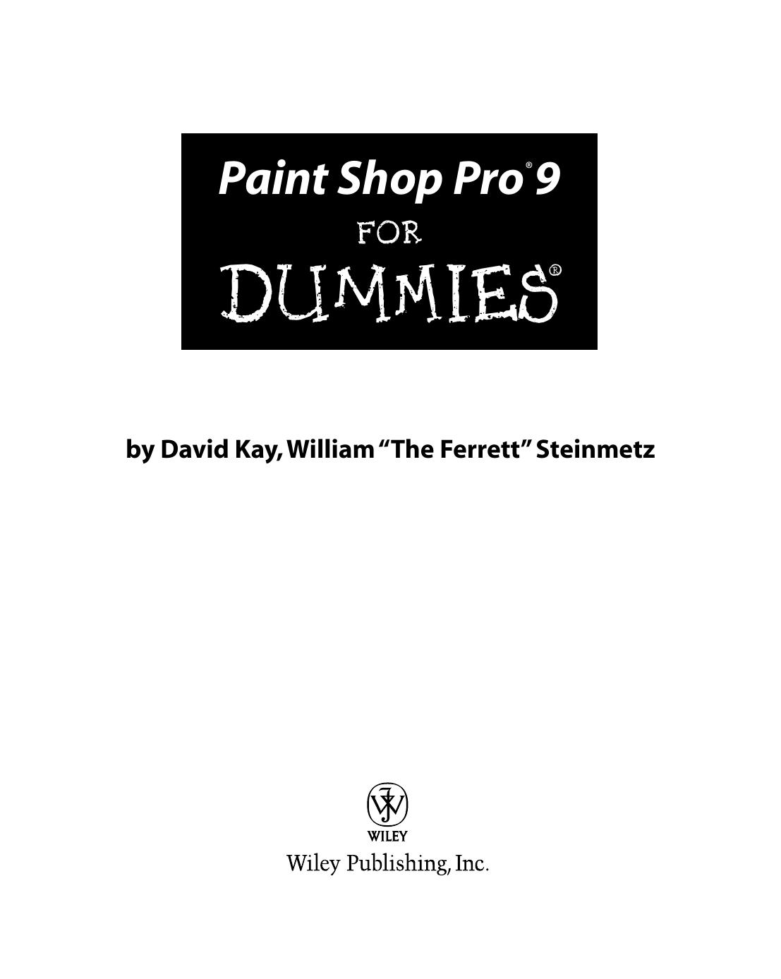 Paint Shop Pro 9 for DUMmIES by Unknown