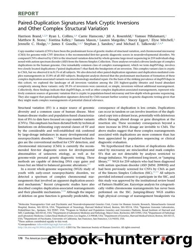 Paired-Duplication Signatures Mark Cryptic Inversions and Other Complex Structural Variation by unknow