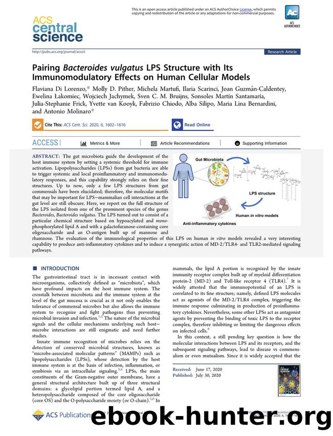 Pairing Bacteroides vulgatus LPS Structure with Its Immunomodulatory Effects on Human Cellular Models by unknow