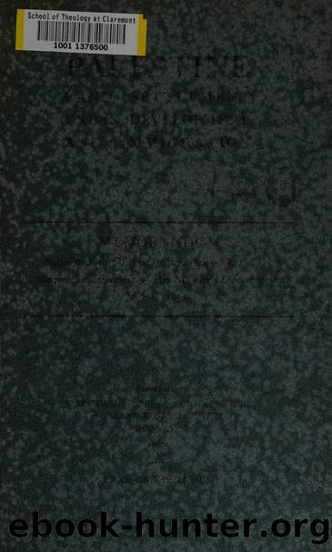 Palestine, land settlement, urban development and immigration by Jewish Agency for Israel