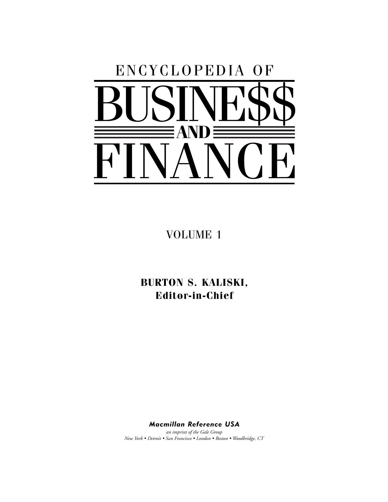 Palgrave MacMillan Encyclopedia of Business and Finance by Unknown