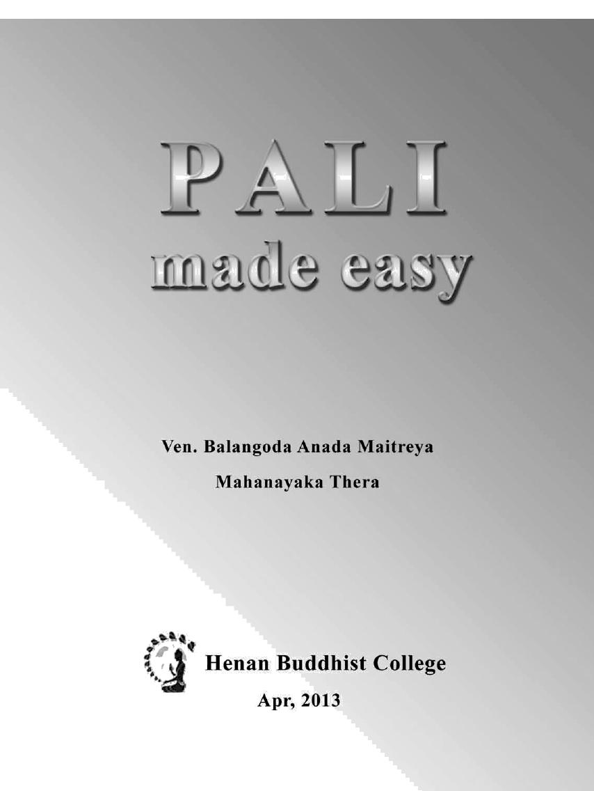 Pali Made Easy by Balangoda Ananda Maitreya