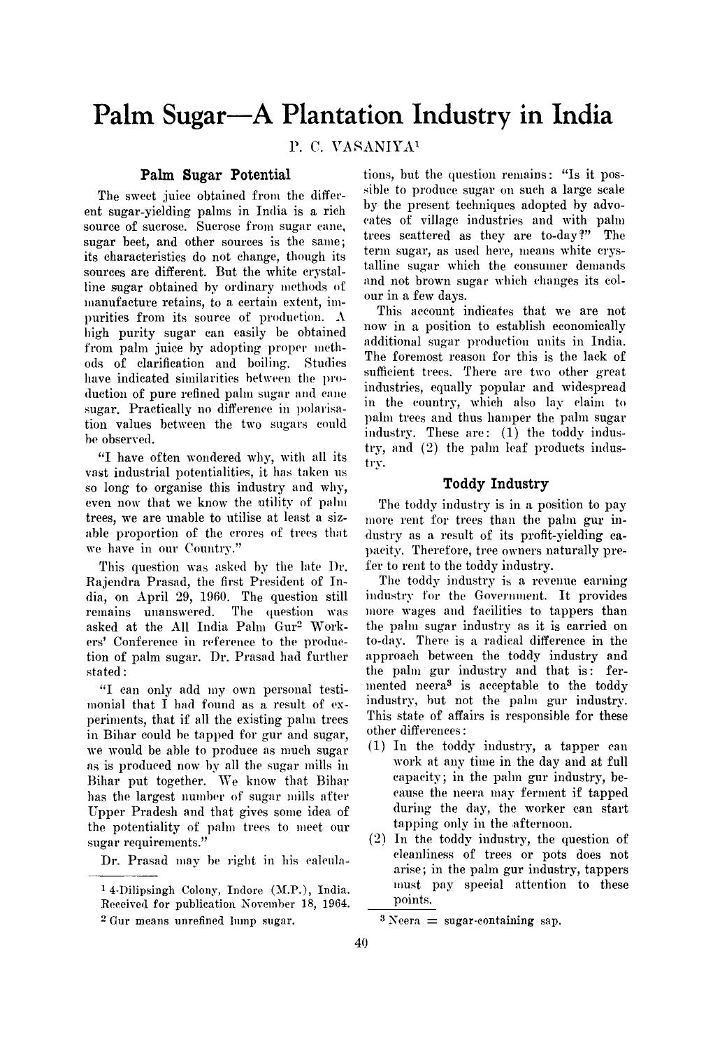 Palm sugar—A plantation industry in India by Unknown