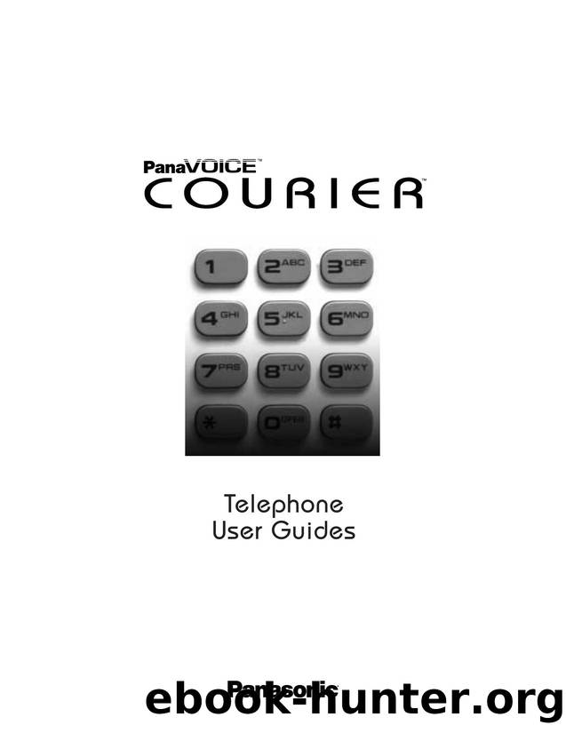 PanaVoice Courier Telephone User Guide by Unknown