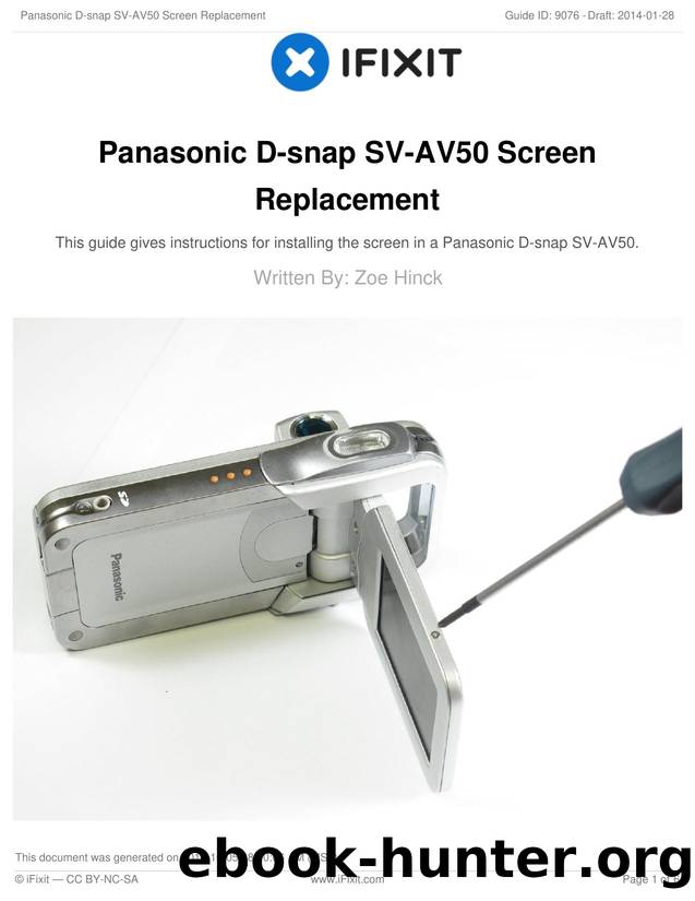 Panasonic D-snap SV-AV50 Screen Replacement by Unknown