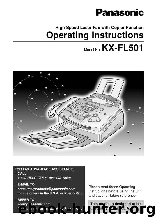 Panasonic KX-FL501 Plain-Paper Laser Multifunction by Unknown