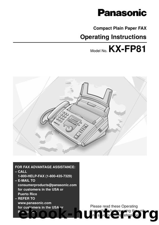 Panasonic KX-FP81 Plain Paper Fax with Enhanced Copier Functions by Unknown
