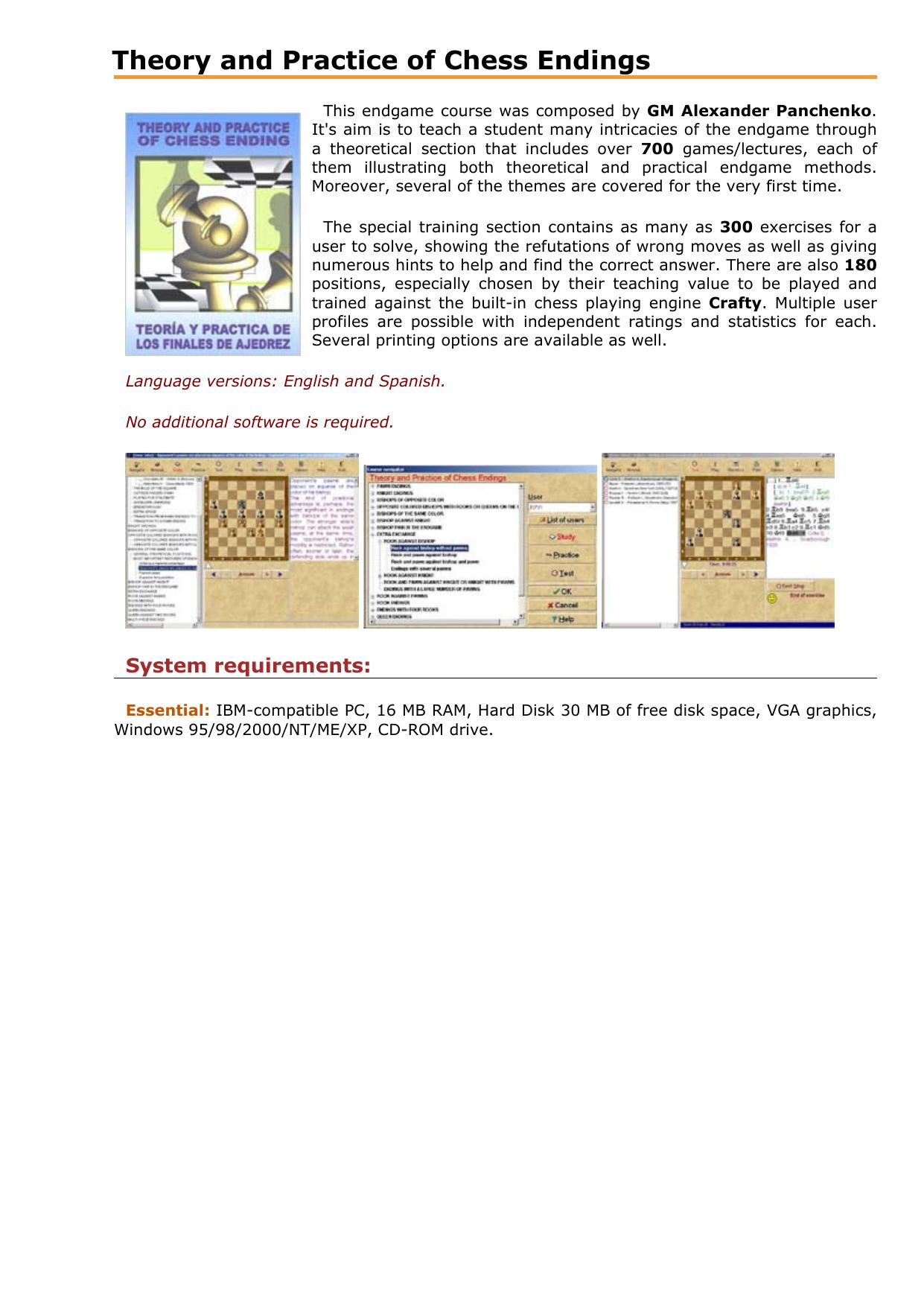 Panchenko Alexander--Theory and Practice of Chess Endings Convekta by Unknown