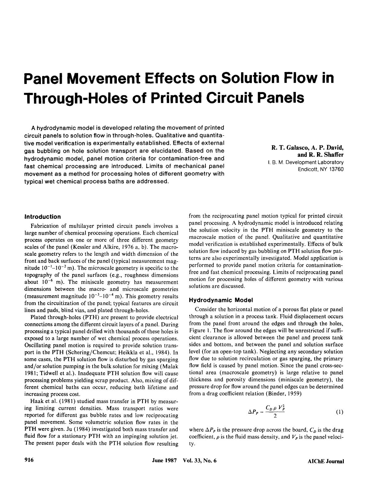 Panel movement effects on solution flow in through-holes of printed circuit panels by Unknown