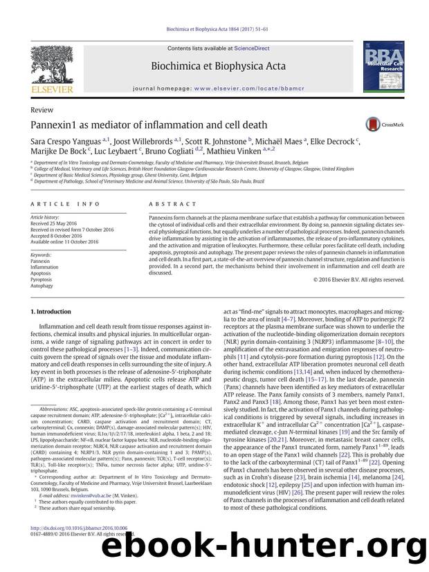 Pannexin1 as mediator of inflammation and cell death by unknow