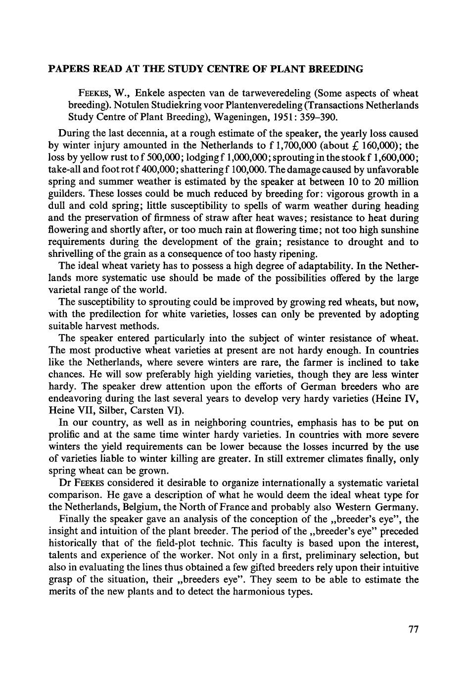 Papers read at the study centre of plant breeding by Unknown
