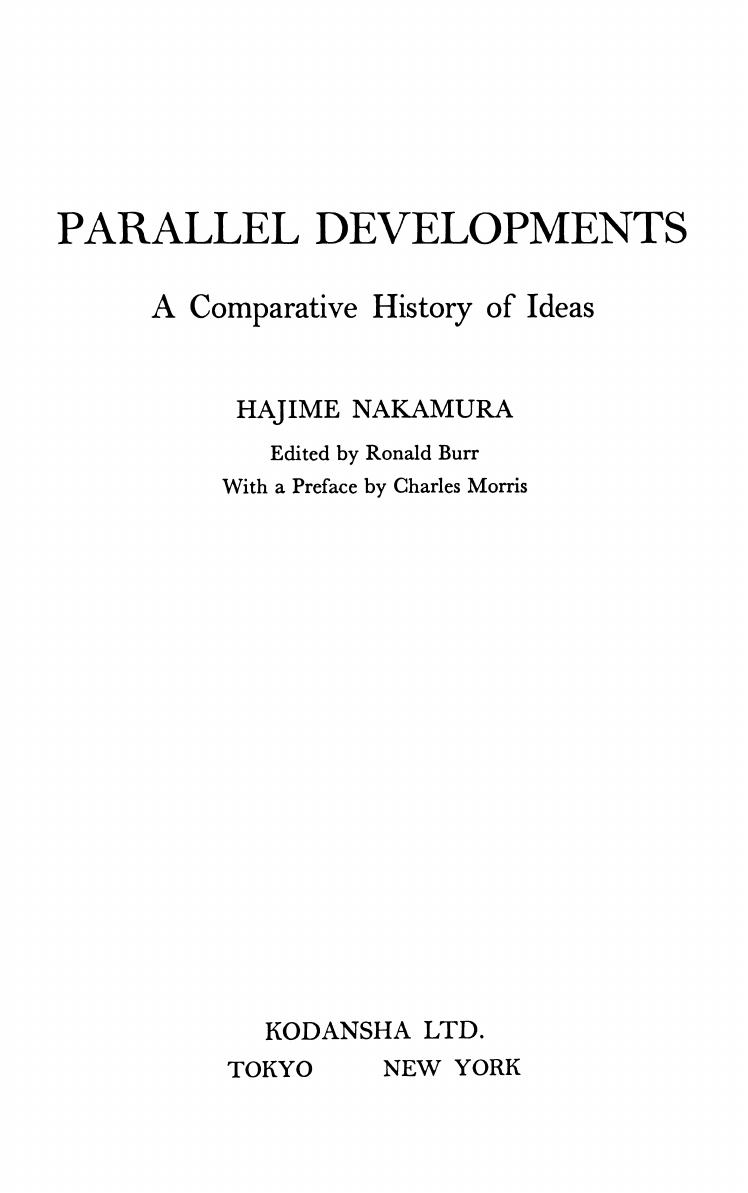 Parallel developments: A Comparative History of Ideas by Hajime Nakamura