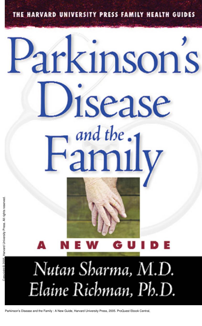 Parkinson's Disease and the Family: A New Guide by Nutan Sharma; Elaine Richman