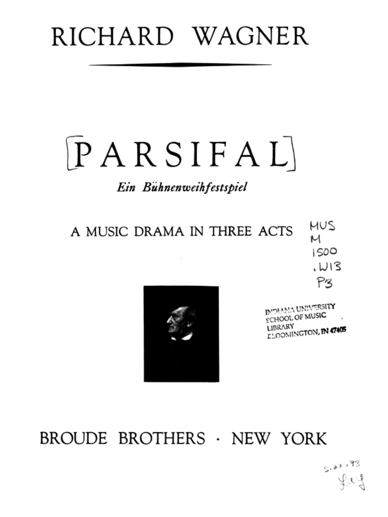Parsifal (Complete Score by R. Wagner)