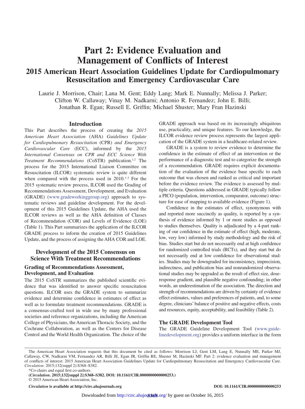 Part 2 Evidence Evaluation and Management of conflicts of Interest by Unknown