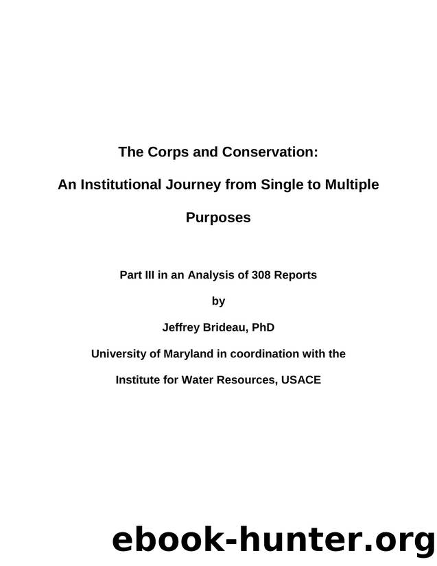 Part III, The Corps and Conservation by Jeffrey Mitchell Brideau