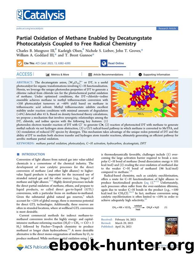 Partial Oxidation of Methane Enabled by Decatungstate Photocatalysis Coupled to Free Radical Chemistry by unknow