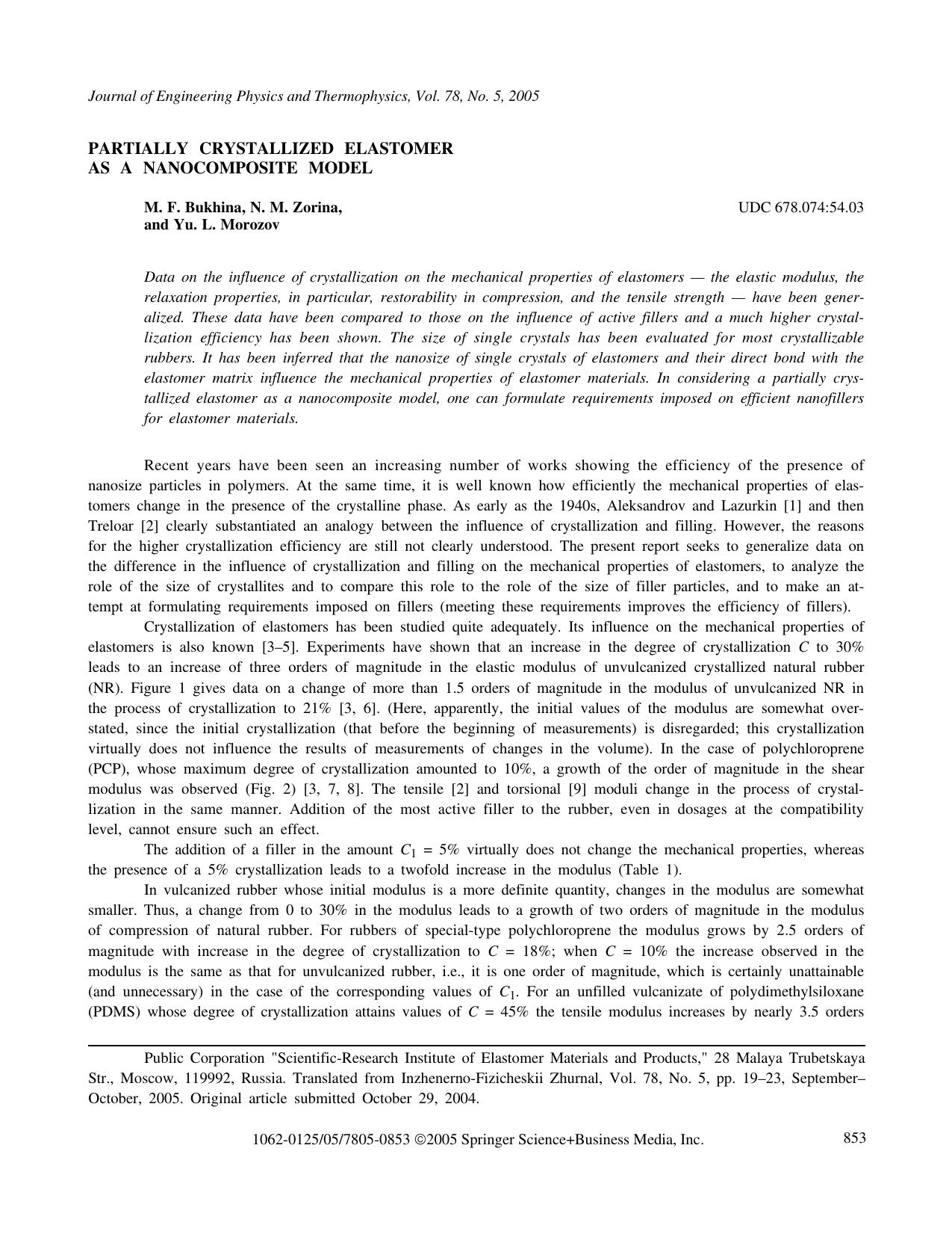 Partially crystallized elastomer as a nanocomposite model by Unknown