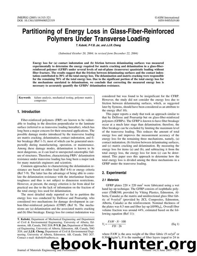 Partitioning of energy loss in glass-fiber-reinforced polymers under transverse loading by Unknown