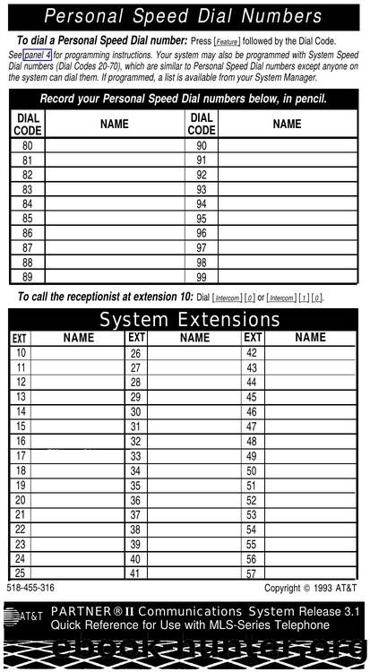Partner II R3-1 Quick Reference for Use with MLS-Series Telep by EZ Manuals