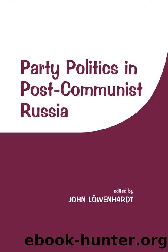 Party Politics in Post-Communist Russia by John Lowenhardt