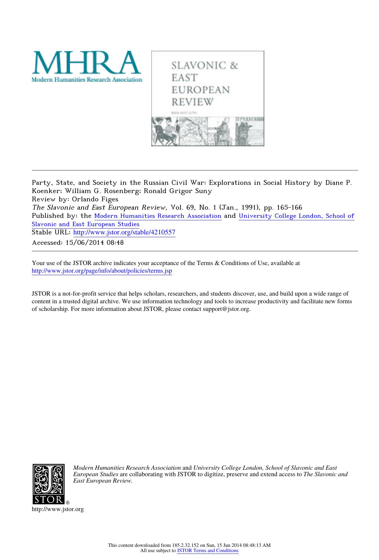 Party, State, and Society in the Russian Civil War: Explorations in Social History by Diane P. Koenker; William G. Rosenberg; Ronald Grigor Suny by Party State & Society in the Russian Civil War