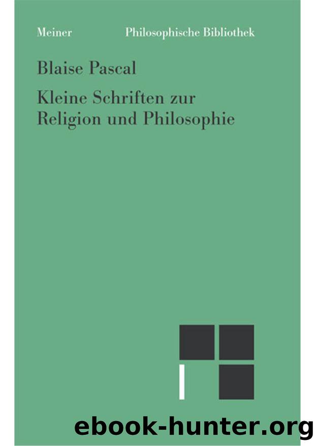 Pascal by Kleine Schriften zur Religion und Philosophie (9783787320950)