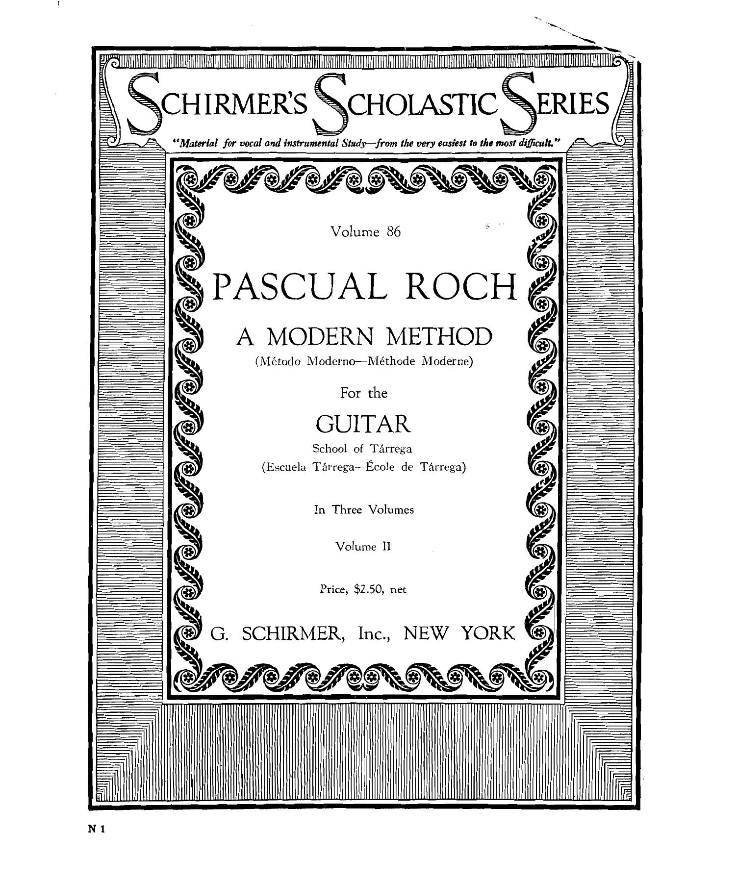 Pascual Roch A modern method for the guitar (School of Tarrega) by Unknown