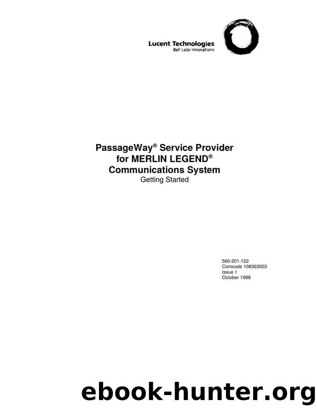 PassageWay Service Provider for Merlin Legend Communication by EZ Manuals