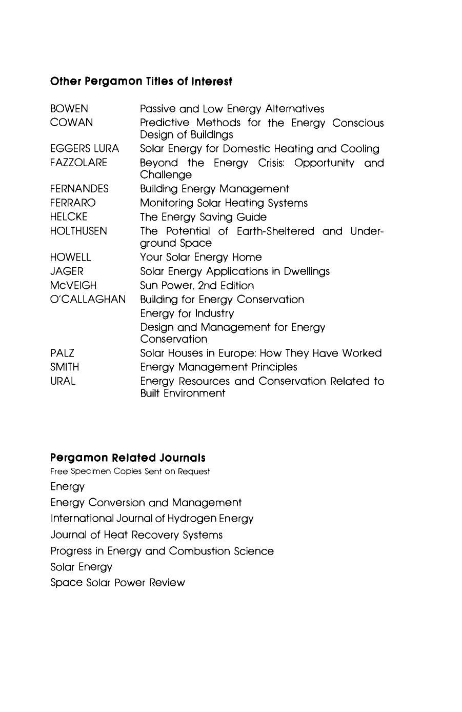 Passive and Low Energy Architecture. Proceedings of the Second International PLEA Conference, Crete, Greece, 28 Juneâ1 July 1983 by Simos Yannas and Arthur Bowen (Eds.)