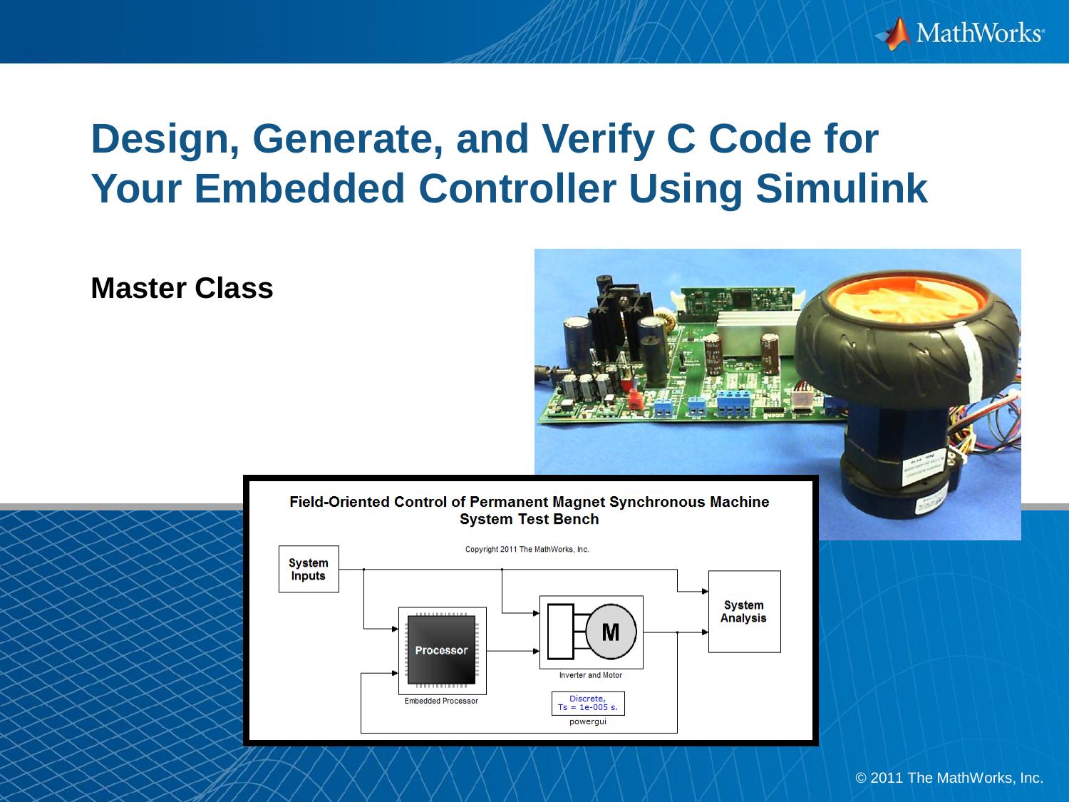Path to Production: Featuring AC Motor Control Architecture, Code Generation, and Verification by Shaun Kalinowski