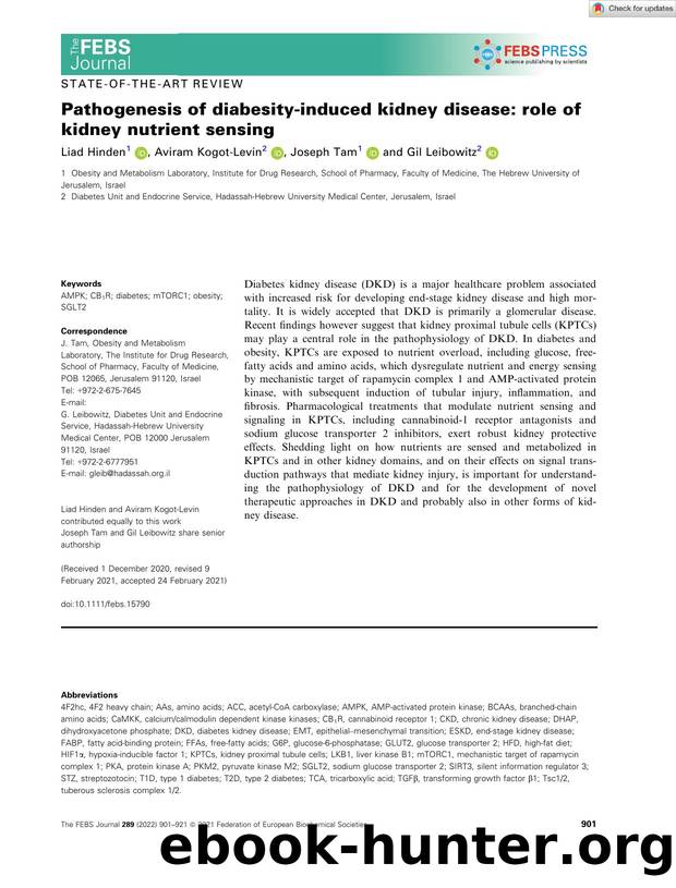 Pathogenesis of diabesityâinduced kidney disease: role of kidney nutrient sensing by Unknown