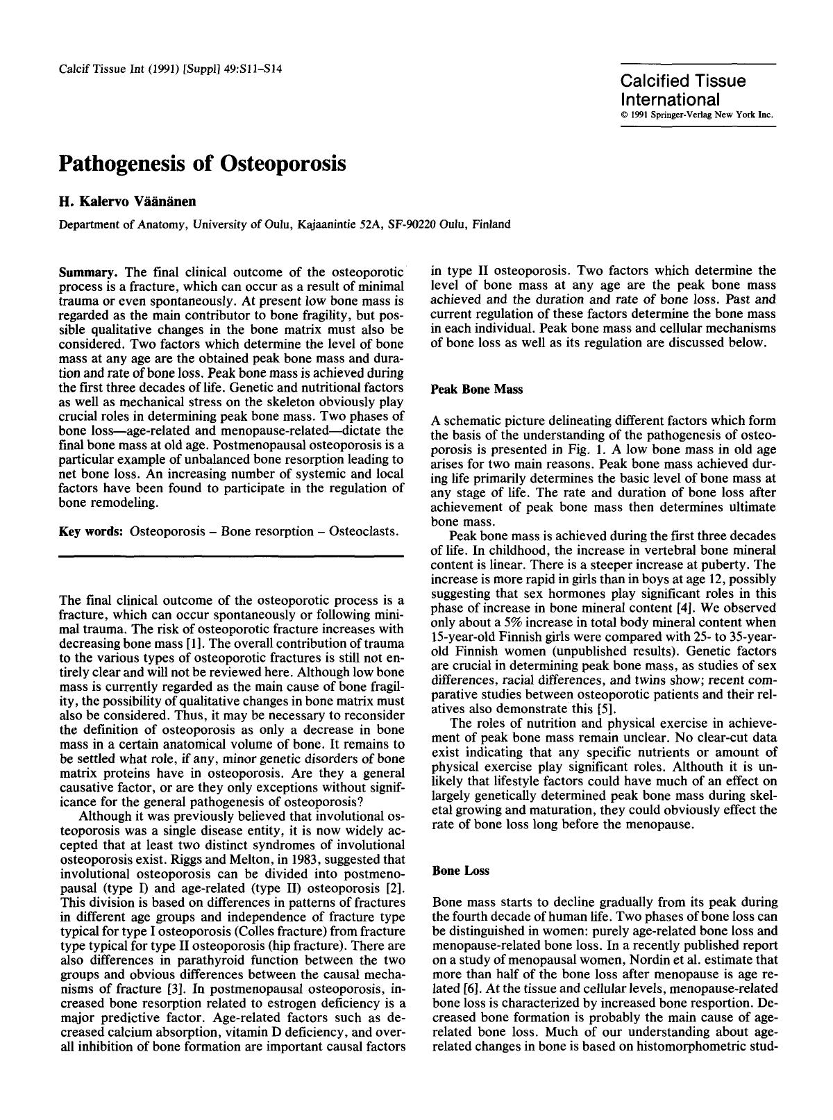 Pathogenesis of osteoporosis by Unknown