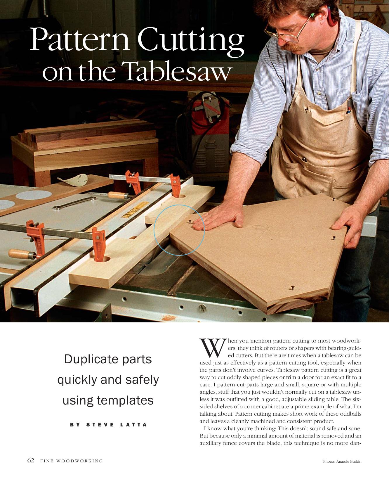 Pattern Cutting on the Tablesaw by Steve Latta