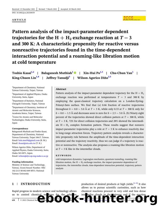 Pattern analysis of the impact-parameter dependent trajectories for the H+H2 exchange reaction at T=3K and 300K: A characteristic propensity for reactive vs. non-reactive trajector by Unknown