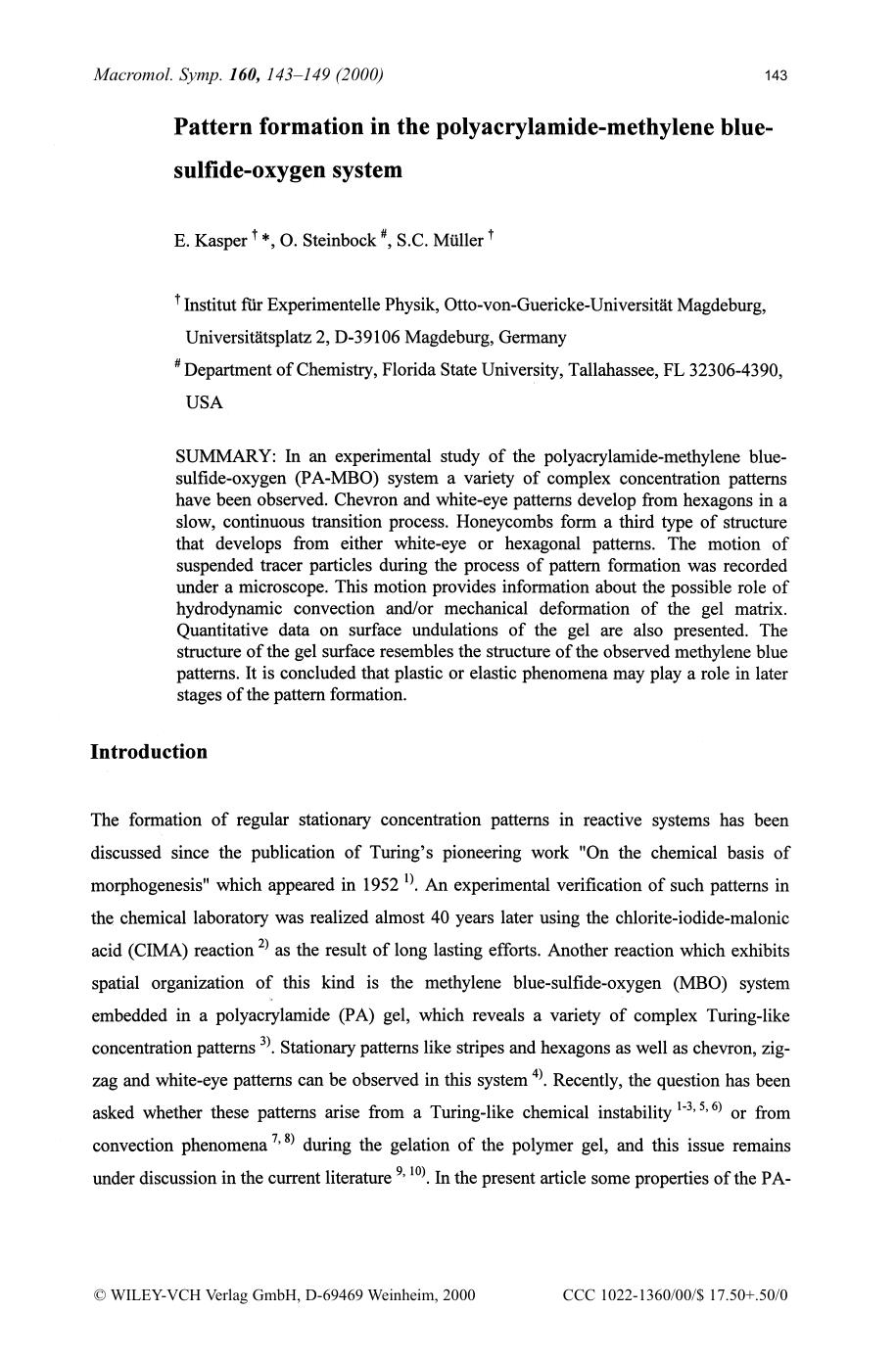 Pattern formation in the polyacrylamide-methylene blue-sulfide-oxygen system by SOD