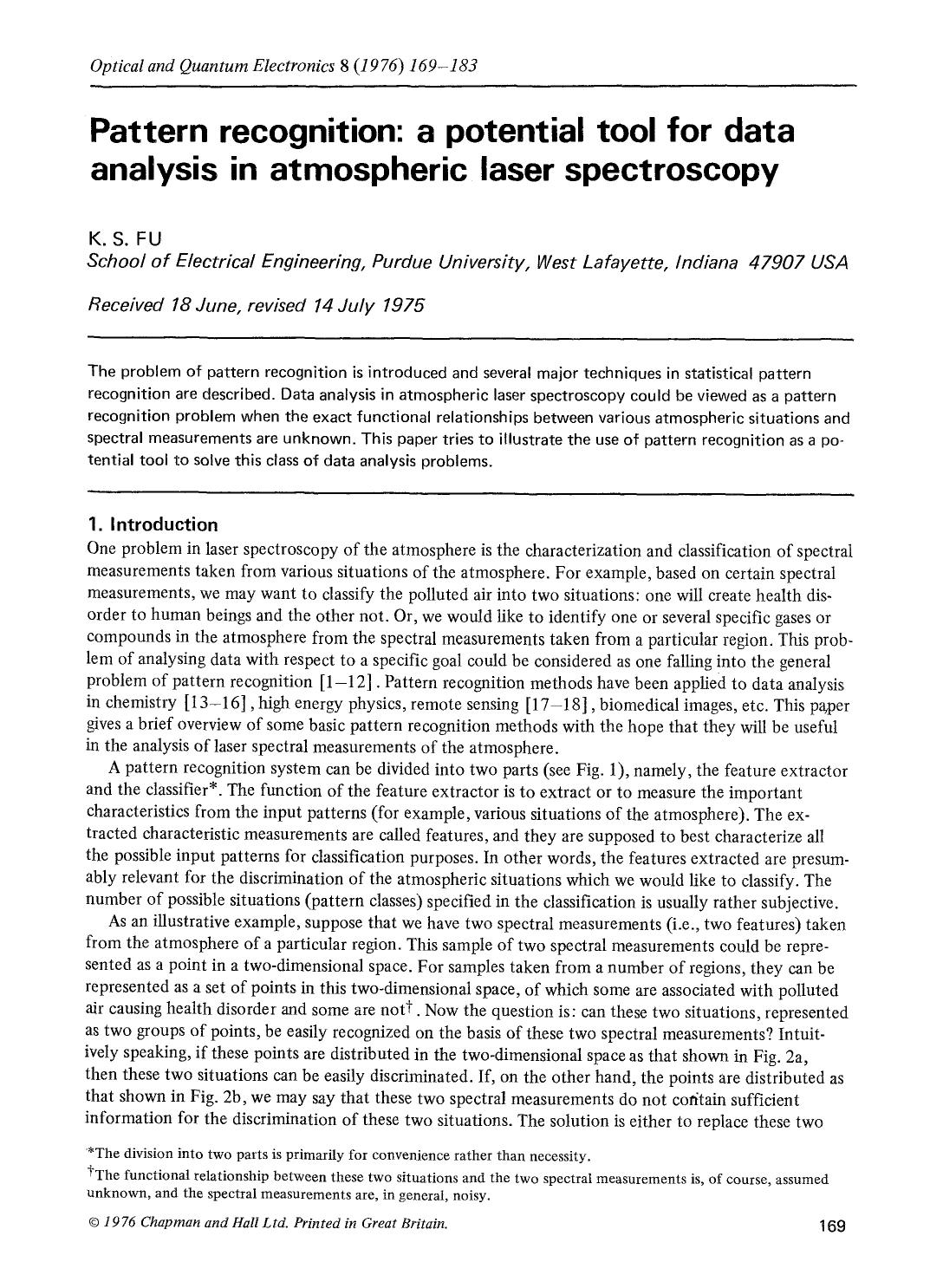 Pattern recognition: a potential tool for data analysis in atmospheric laser spectroscopy by Unknown