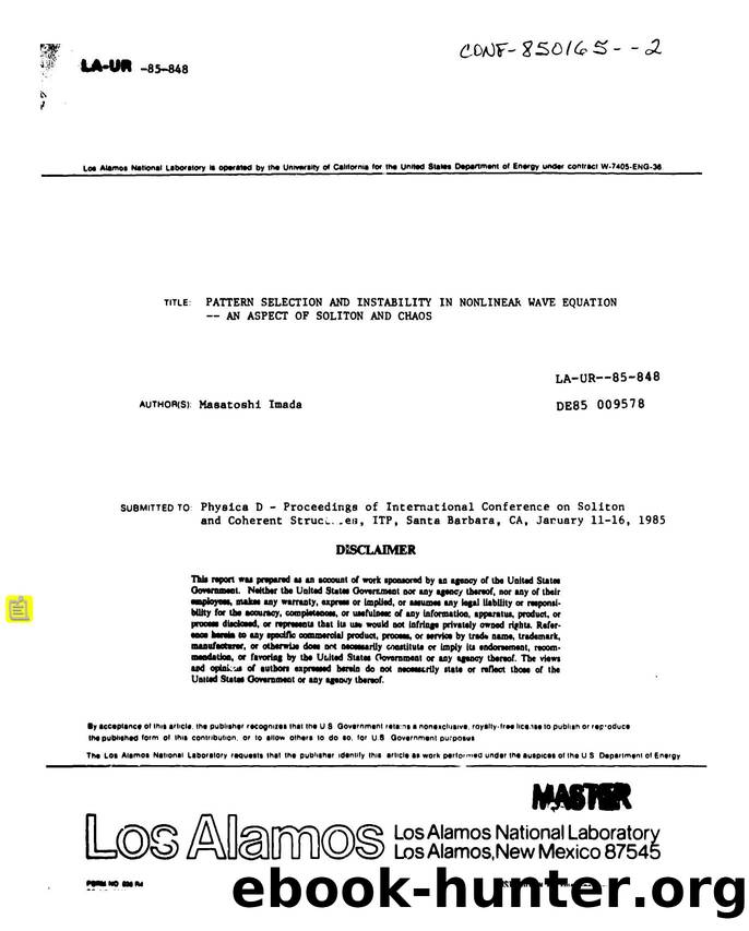 Pattern selection and instability in nonlinear wave equation   an aspect of soliton and chaos  None by LANL Research Library LWW Project