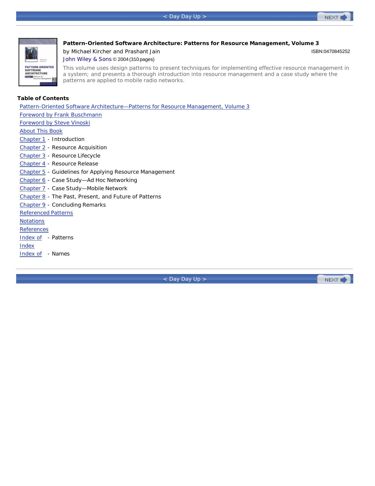 Pattern-Oriented Software Architecture Volume 3 by Patterns for Resource Management
