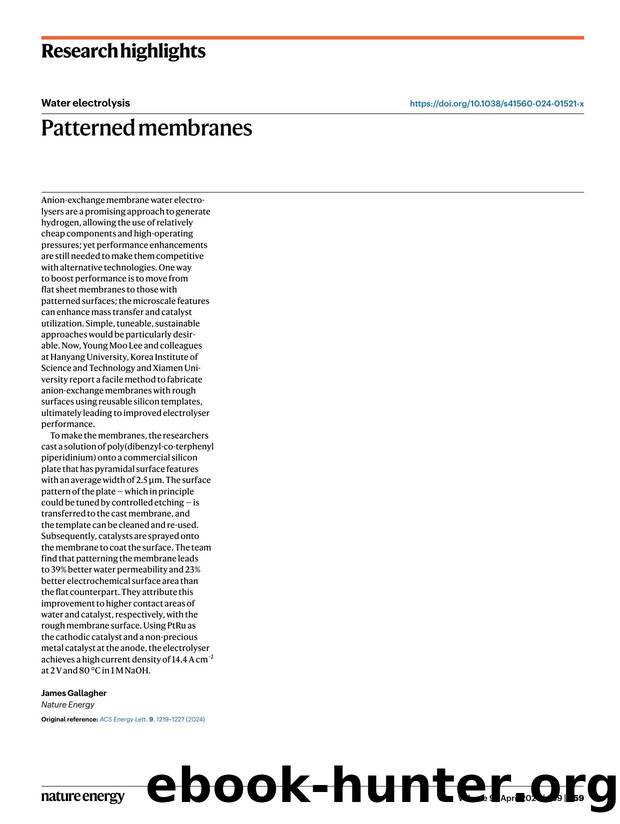 Patterned membranes by James Gallagher