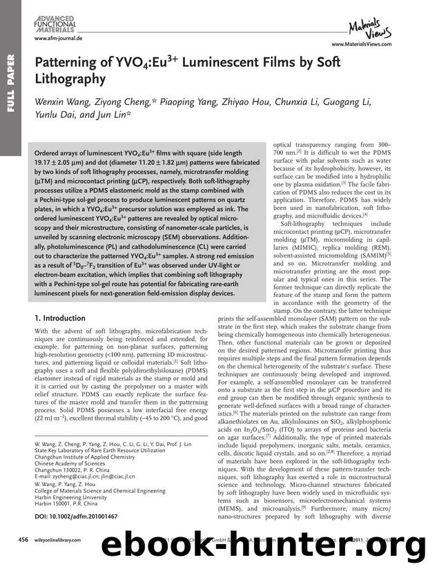 Patterning of YVO4:Eu3+ Luminescent Films by Soft Lithography by wcu