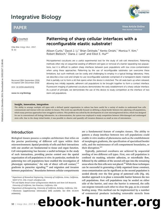 Patterning of sharp cellular interfaces with a reconfigurable elastic substrate by unknow