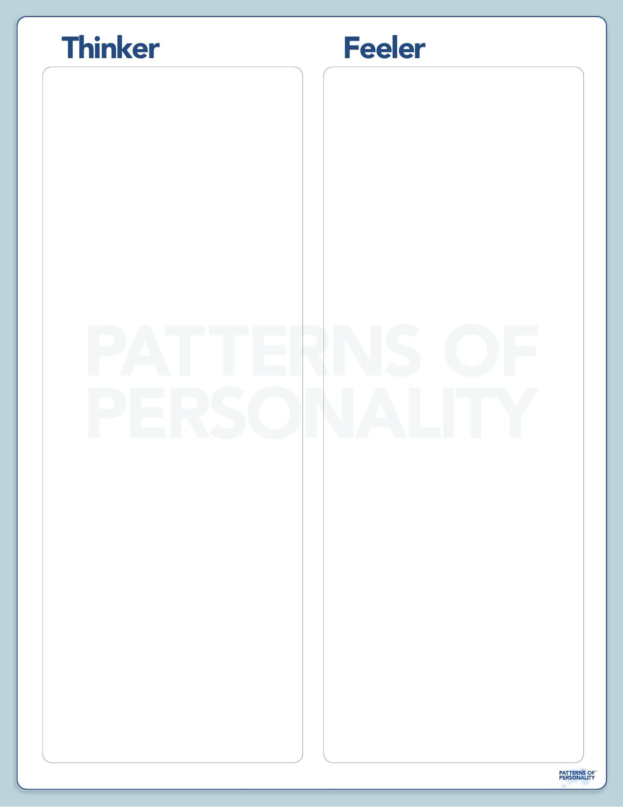 Patterns Of Personality - Thinker Feeler by Thinker Feeler